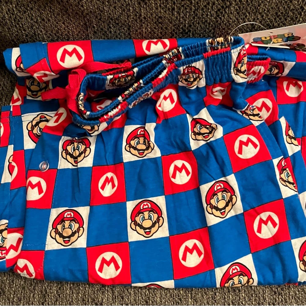 Super Mario Red and Blue Pajama Pants